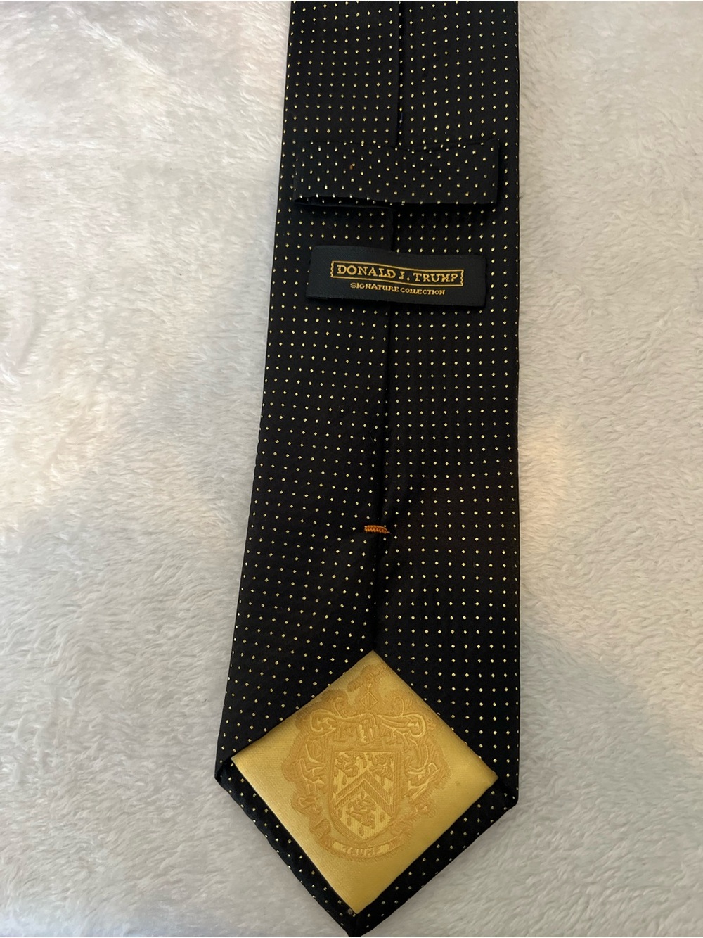 Donald J. Trump Signature Collection Men's Black Tie with Gold Dot Detail